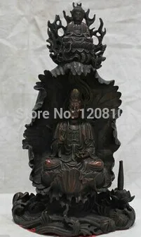 

001167 Chinese Culture Handmade Bronze Brass Statue Goddess of Mercy Buddha Sculpture