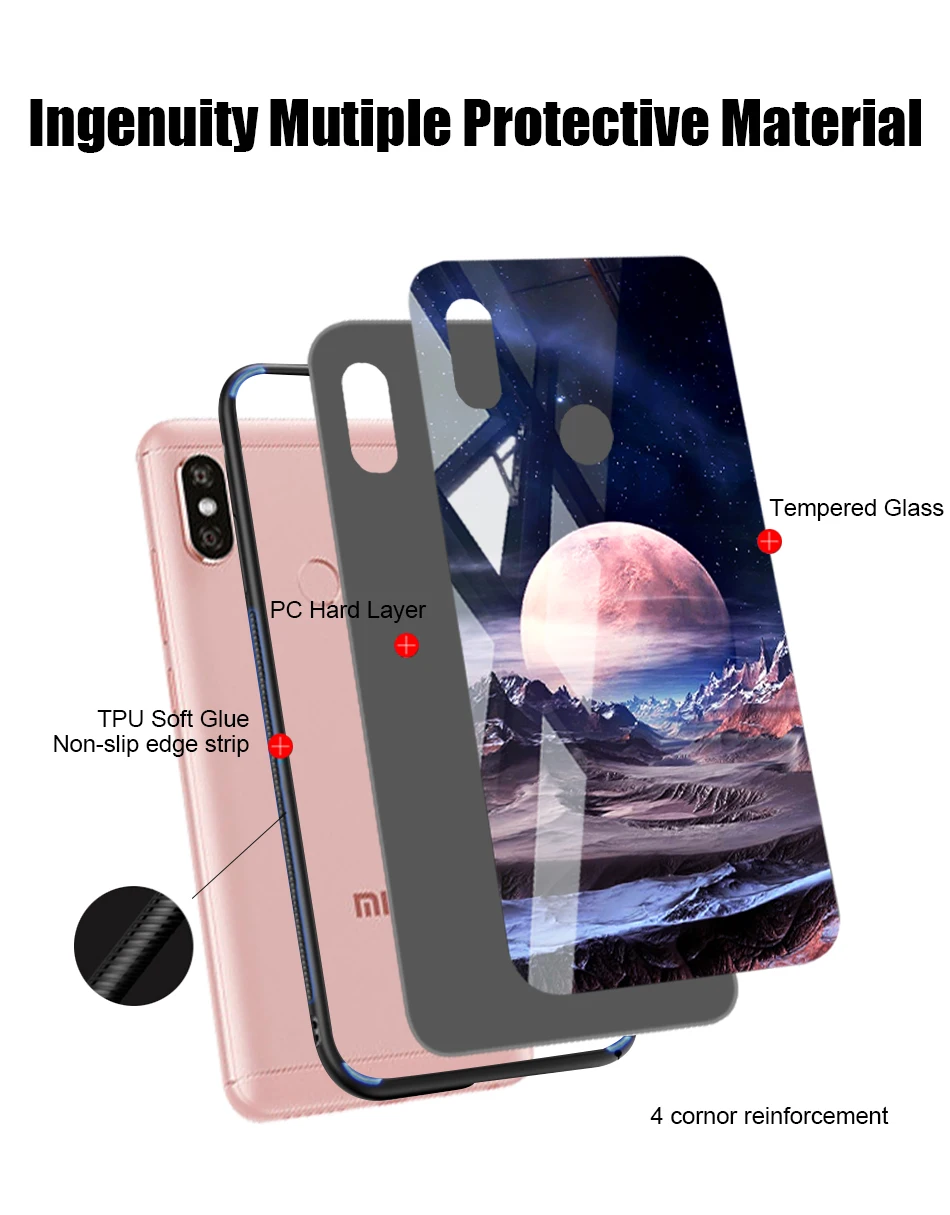  TOMKAS Tempered Glass Silicon Case For Xiaomi Redmi Note 5 Pro 4X Cover Redmi 5 Plus 4X Global Phone Case For Xiaomi Mi A1 Space (3)