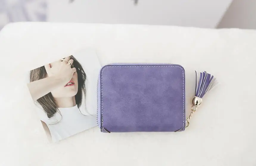 Angelatracy New Arrival Distress Solid PU Leather Card Hollow Out Women Coin Tassel ID Set Credit Card Holder CardHolder