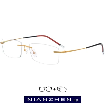 

B Titanium Rimless Prescription Glasses Frame Men Women Ultralight Eyeglasses Frame 2019 Myopia Optical Frameless Korean Eyewear