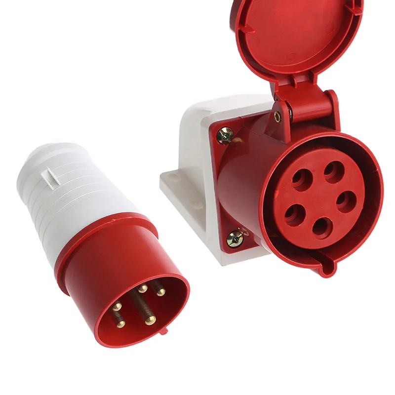 Red 32 Amp 5 Pin 3P+N+E 415V Female Socket 32A Ceeform IP44 Outdoor PCE NEW 