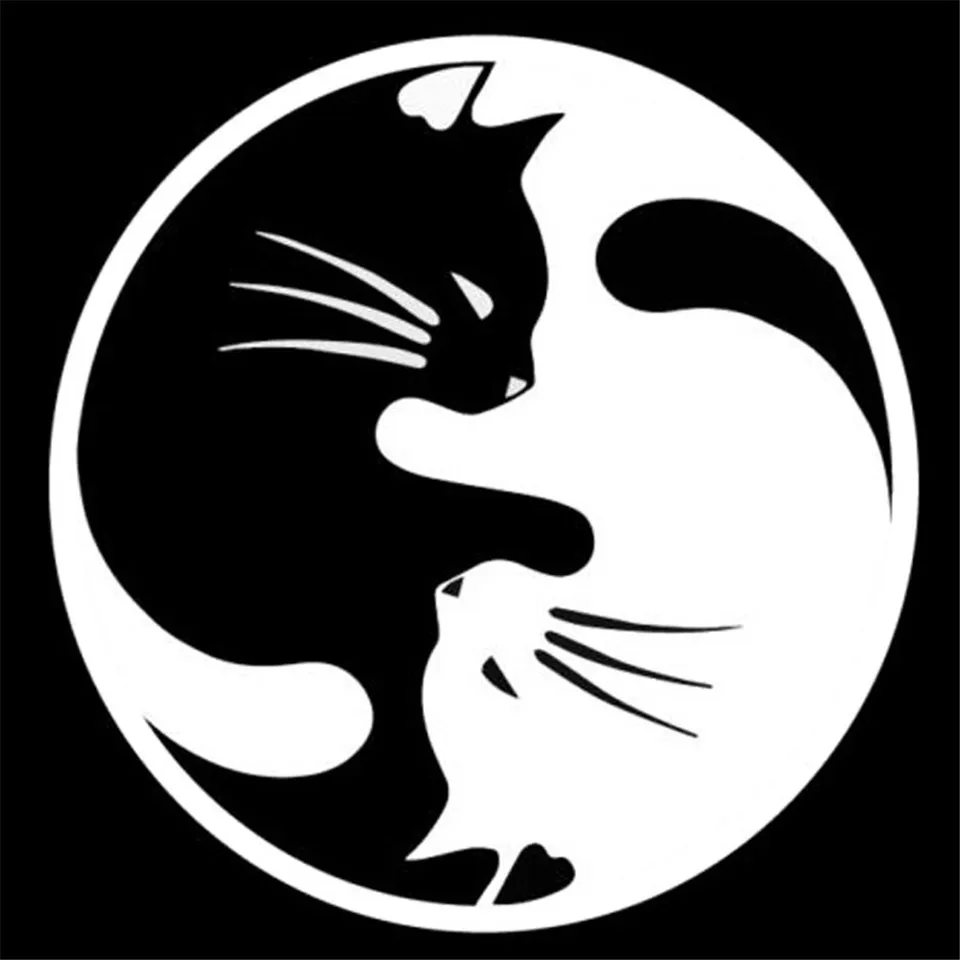 Yang Ying Cats Fashion Cartoon Car Sticker Window Decoration Personality Vinyl Decals Fashion Car Body Window Stickers 1515CM (4)