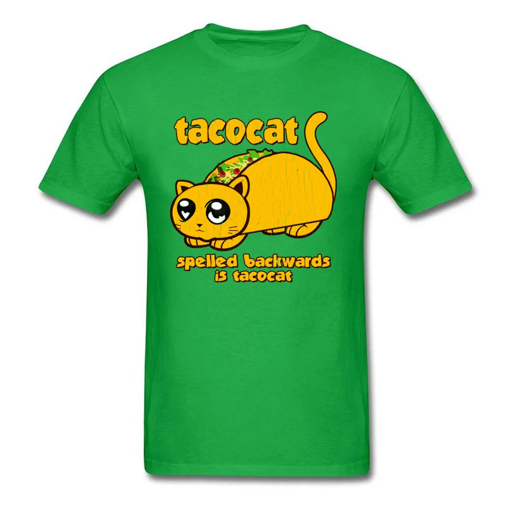 Oversized Men Tops T Shirt Funny tacocat vintage distressed look Top T-shirts All Cotton O-Neck Short Sleeve Tee-Shirt Summer Funny tacocat vintage distressed look green