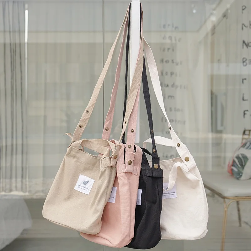 

Female Corduroy Crossbody Bag Big Capacity Reusable Casual Handbag Women Shoulder Bags Retro Simple Fashion Canvas Shopping Bag
