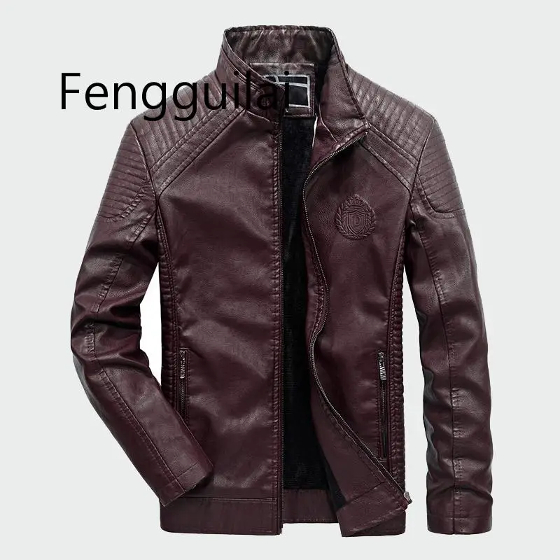 

Men's Leather Jackets Autumn Winter PU Coat Men Plus Velvet Outerwear Biker Motorcycle Male Jacket Mens Brand Clothing 6XL