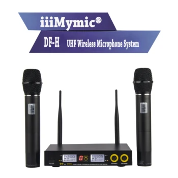 

iiiMymic DF-H UHF Wireless Microphone System with Sound Effect Adjustabl 2 Channel Metal Handheld Microphone with Screen for DJ