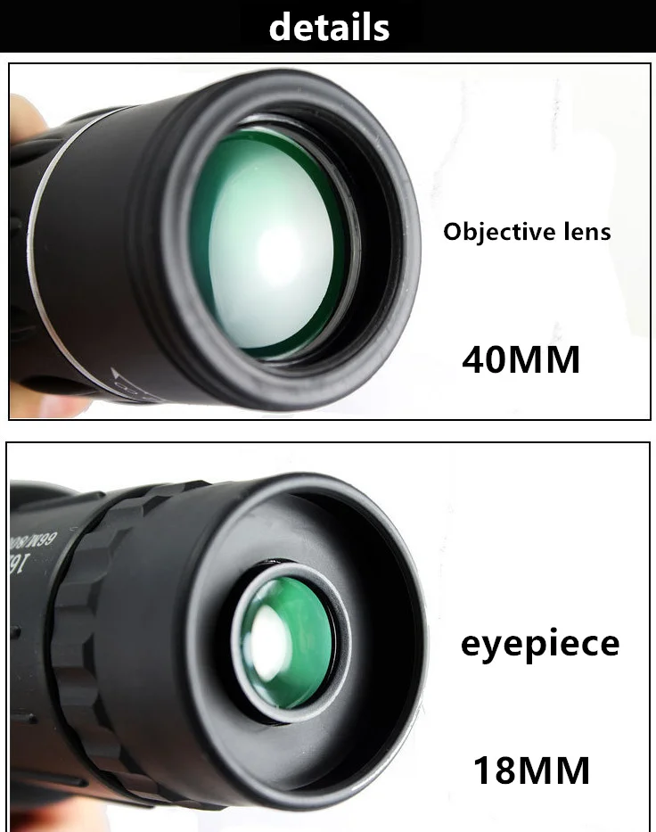 HD الفلكي 16X52 التركيز المزدوج أحادي تلسكوب التكبير مناظير 66 M/8000 M HD نطاق للسفر الصيد الساخن بيع