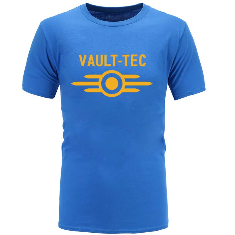 Новые летние футболки с логотипом vedle Tec для игр и видеоигр Fallout 2 3 4, мужские классические повседневные хлопковые футболки homme - Цвет: blue and yellow