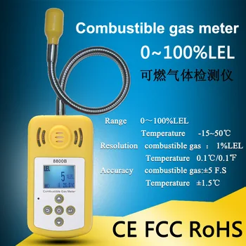 

Newest Gas Detector Gas Alarm Combustible Gas Leak Detector Adjustable Sound Light Alarm Tester for Home Office Security