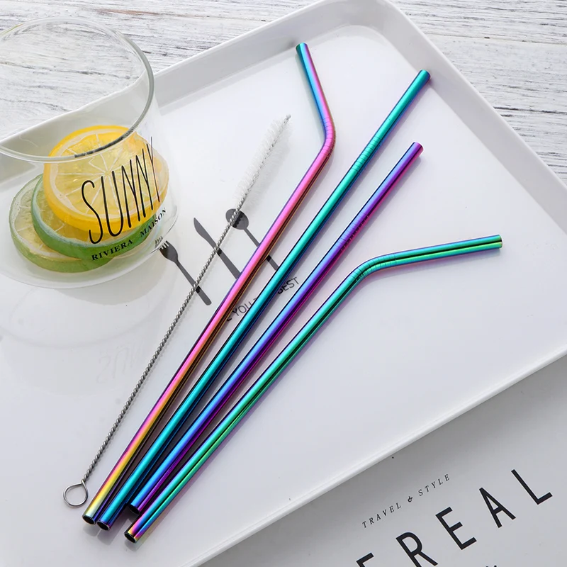 

100Pcs Stainless Steel Drinking Straws Reusable Metal Straws +20 Cleaner Brush For20oz/30oz Bubble Tumbler Bar Accessories