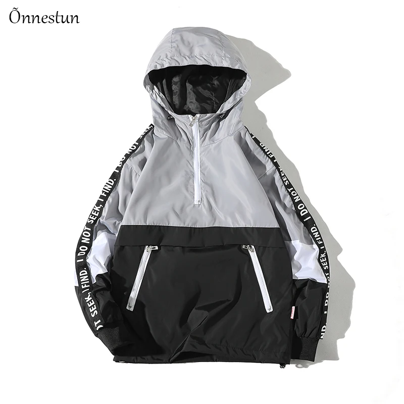 Onnestun Hip Hop Pullover Jacket Men New Fashion Tracksuit Casual Coat Men Windbreaker Streetwear Loose Hooded Jackets Men Onnestun Hip Hop Pullover Jacket Men New Fashion Tracksuit Casual Coat Men Windbreaker Streetwear Loose Hooded Jackets Men