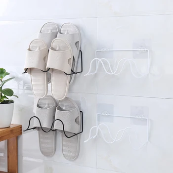 

Newly 21.5cm Wall Mounted Shoes Storage Rack Stick Shelf Iron Bathroom Living Room Accessories Home Ornament Decoration