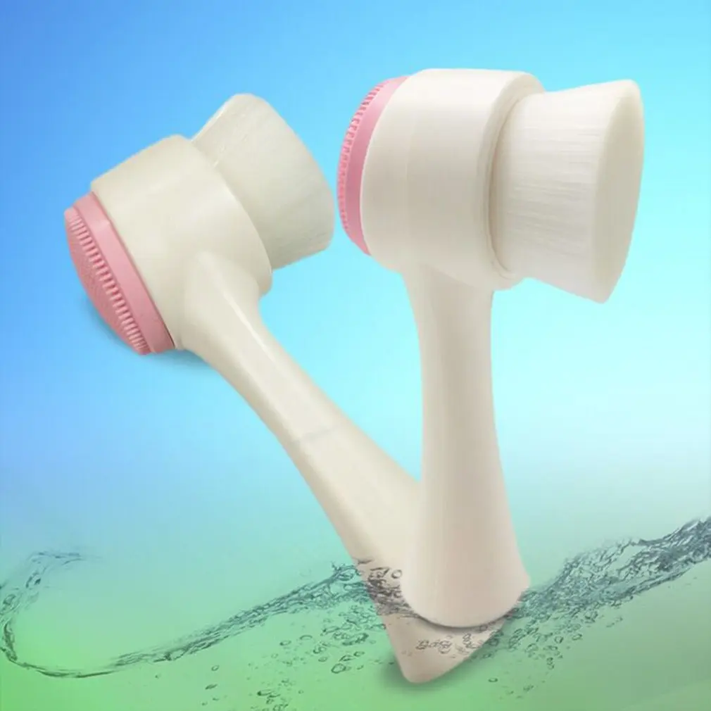 Double Sides Multifunctional Silicone Facial Cleansing Brush Portable Size 3D Face Cleaning Massage Tool Facial Vibration Brush