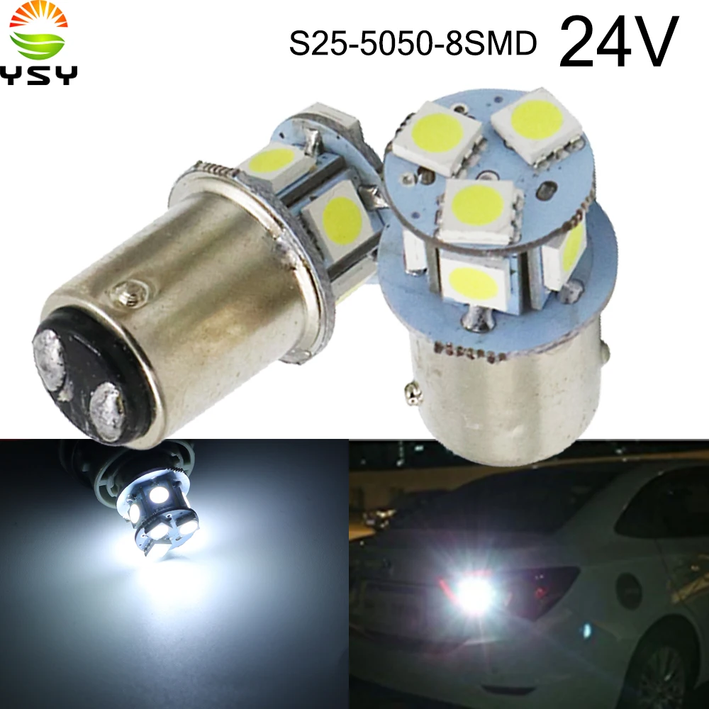 YSY 100 шт. p21w 1156 1157 BA15S BAY15D 5050 8 Smd лампы для автомобильных поворотников стоп сигналов
