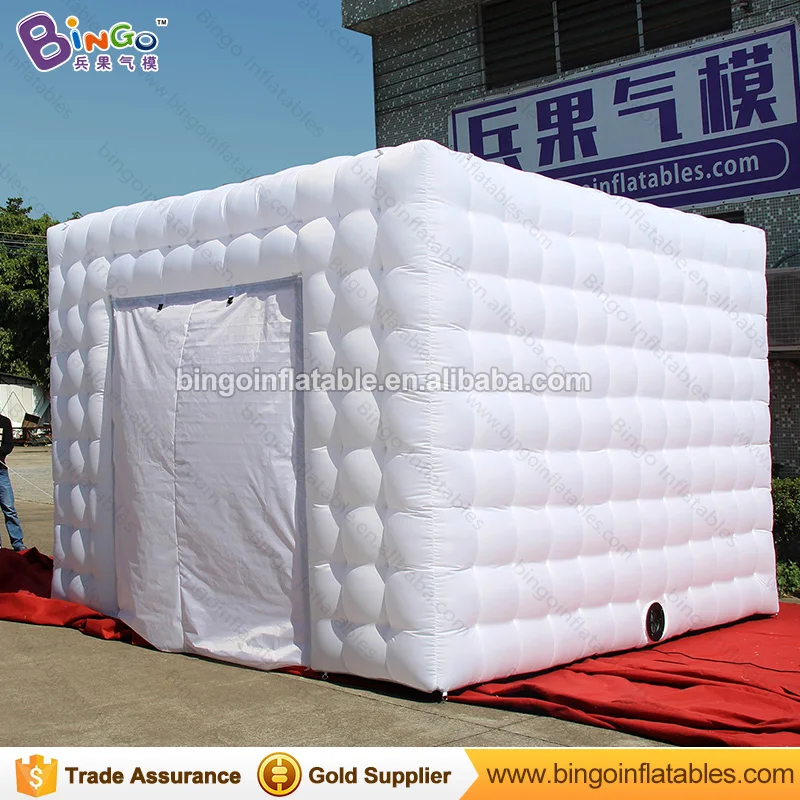  Free shipping All white inflatable photo booth tent 3.6X3.6X2.7 M customized cube photo booth with 