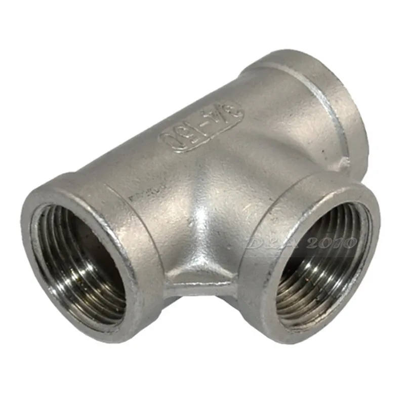 Резьбовые фитинги MEGAIRON 3/4 дюйма тройник 3 way F/F нержавеющая сталь SS 304 гнездо x 57