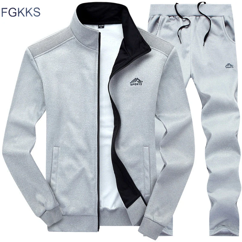 

FGKKS High Quality Brand Men Sets 2019 Autumn Spring Male Sporting Suit Sweatshirt + Sweatpants Mens 2 Pieces Sets Tracksuit