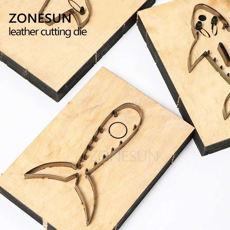 ZONESUN высечка из кожи акулы Сделай Сам брелок для ключей вырезанный деревянный