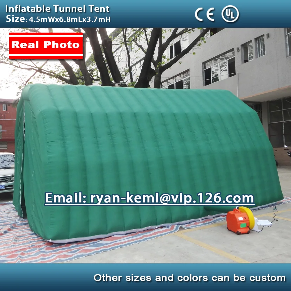 Free shipping 6.8m Inflatable tunnel tent with door inflatable car garage tent outdoor inflatable party tent with CE blower 2