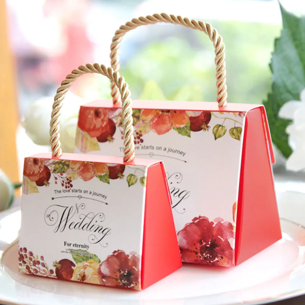 

50pcs European style candy box DIY gift favor for wedding party hand bag