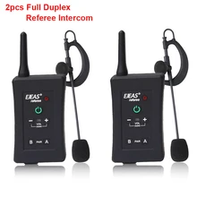 2pcs 2018 Latest EJEAS Brand Football Soccer Referee BT Intercom Motorcycle Intercom Full Duplex Bluetooth Referee Headset w/FM