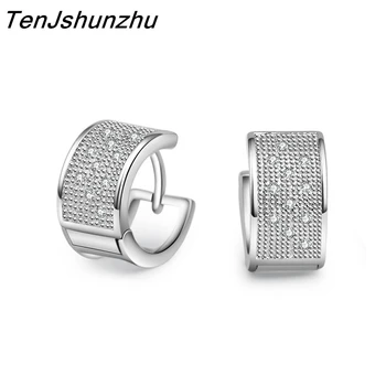 

TenJshunzhu High Quality Stud Earring 925 Sterling Silver Crystal Earrings for Women Nickel Free Wholesale Jewelry EH287
