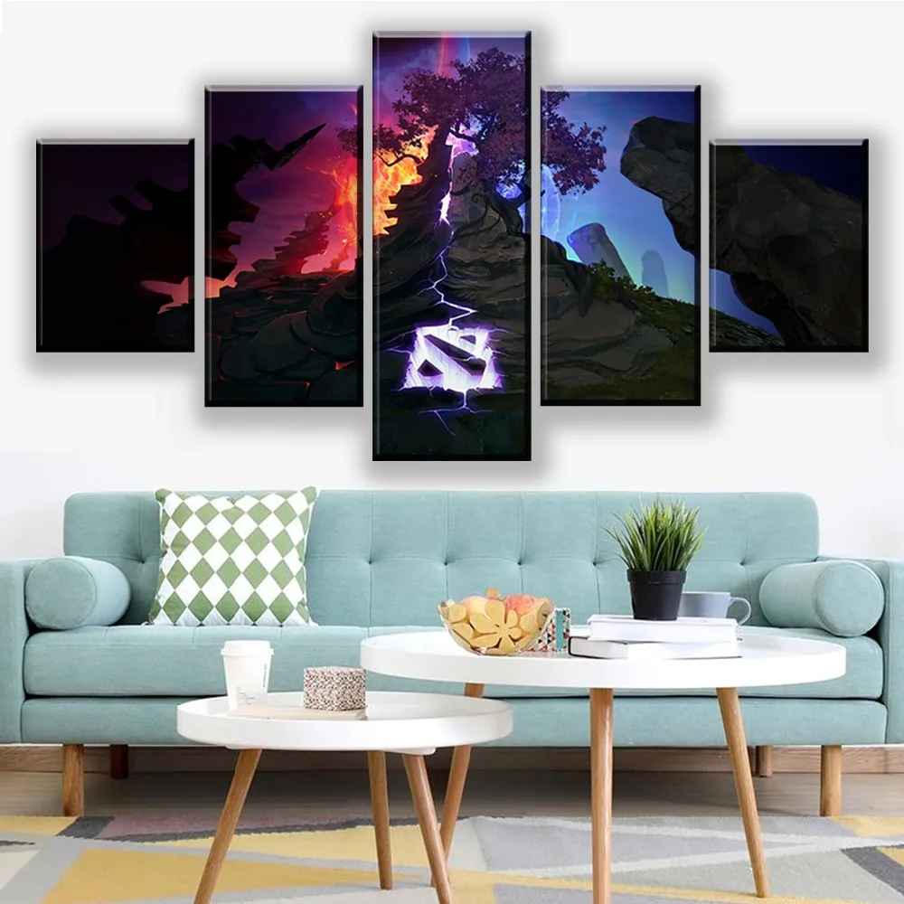 Modular Pictures Canvas 5 Panel DOTA 2 Game Painting Wall Art Posters Print Modern Living Room Home
