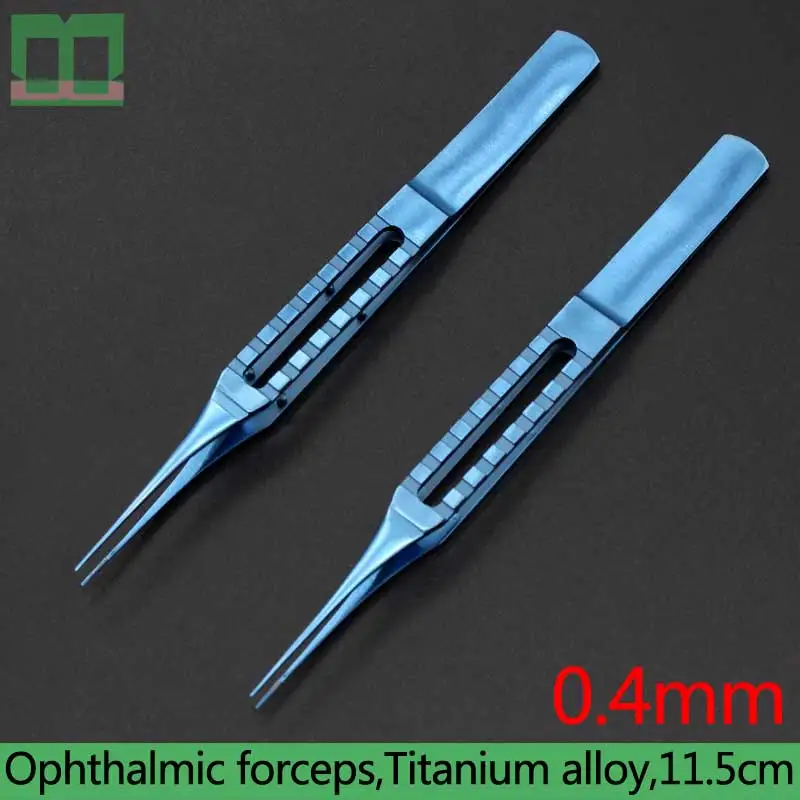 Прямой зубчатый титановый сплав 0,4 мм инструмент для микрохирургии двойной инструмент для век 11,5 см офтальмологические щипцы