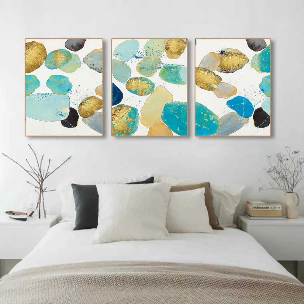 

Laeacco Canvas Calligraphy Painting 3 Panel Watercolor Posters and Prints Wall Artwork Living Room Nordic Home Decoration Decor