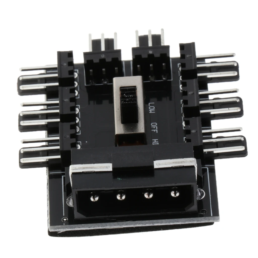Computer Cooling 4 Pin Fan Controller Fan Hub Governor With 3 Level Switch Cooling Fan Controller Fan Hub