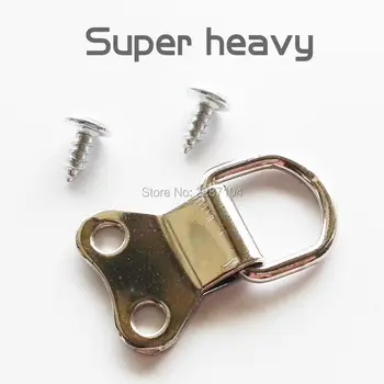 

25pcs Super Large Heavy Duty D-Ring Furniture Picture Oil Painting Mirror Photo Frame Hook Hanger + screw 33x23mm thick 2mm