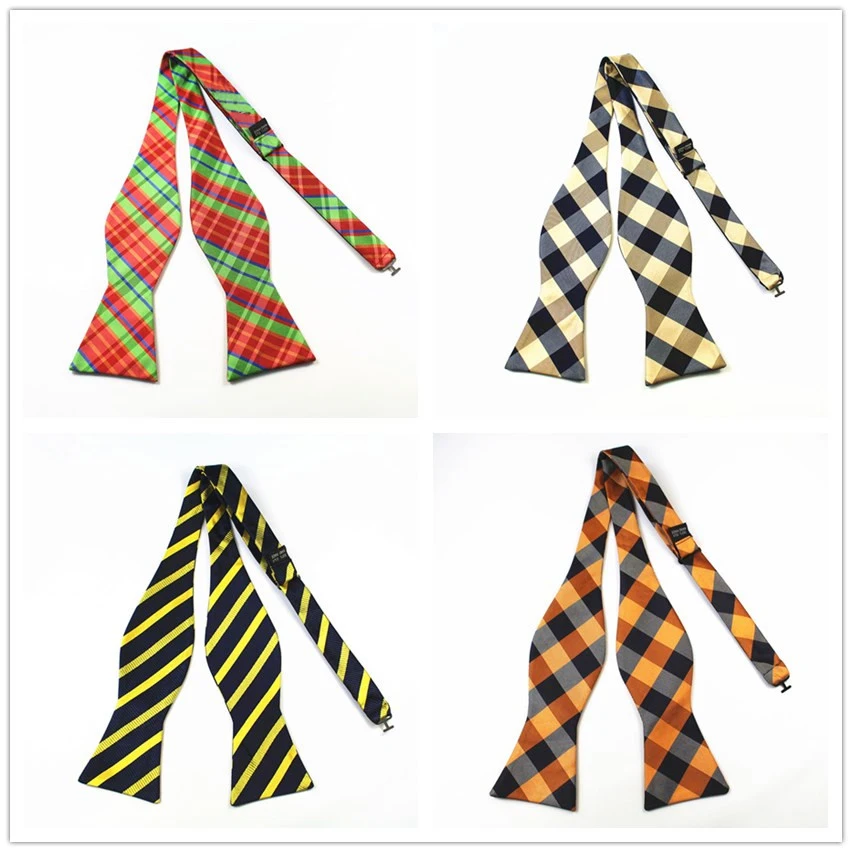 

GUSLESON Brand New 100% Silk Mens Self Bow ties Luxury Plain Tie Bowtie Butterflies Noeud Papillon Business Wedding Multi-Colors