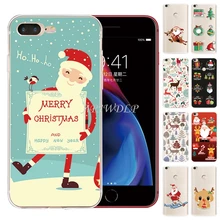 

Happy New Year Merry Christmas Printed Soft Silicone TPU Case for iPhone 8 Plus/7 Plus 5.5" Anti-Scratch Cover Coque Funda