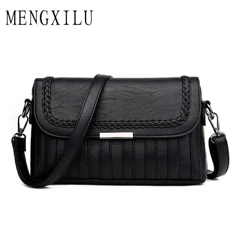 

MENGXILU Brand 2018 Flap Crossbody Bags Women Fashion Striped Shoulder Bags Ladies PU Leather Bags Women Handbags New Sac Femme