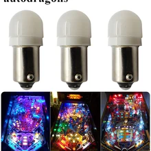 Autodragons 50 шт. Frost купол Ba9s#44#47 штык Флиппер светодиодный свет/пинбол светодиодный огни AC 6 В 6,3 В анти мерцающего пинбол светодиодный