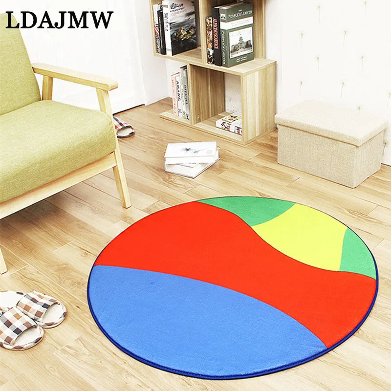 LADJMW Новый полиэстер Anti slip Ball Круглый ковер компьютерный стул площадку Футбол