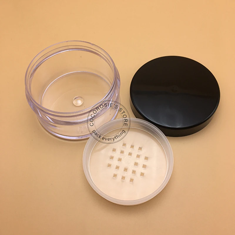 (5 pieces/lot)Empty 30G loose powder jar powder case with sifter black