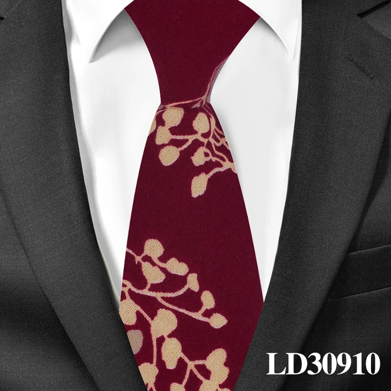 Галстук для мальчиков, хлопковый цветочный галстук для детей, костюмы 6 см, галстуки с принтом, тонкие резинки для девочек, Gravatas - Цвет: LD30910