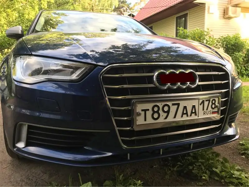 Для Audi A3 8v Sedan автомобиля Передняя Воздушная решетка крышки обшивки полосы внешние авто аксессуары из нержавеющей стали украшения блестки Стайлинг