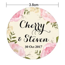 3,8 см винтажная Цветочная Свадебная классическая круглая наклейка на заказ