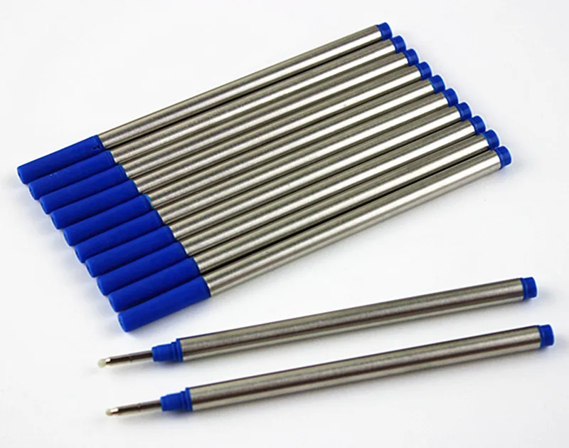 Blue 10 Pcs rollerball ink refills Black ink Roller ball screw type 0