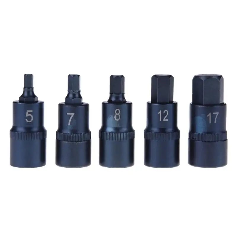 

1/2 inch Hexadecimal Hex Screwdriver Bits Drive Socket Adapter Auto Car Repair Tools 5-17mm Anti Slip Electric Screwdriver Bits