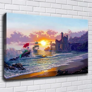

The Little Mermaid 1P Paintings Print on Canvas HD Abstract Canvas Painting Office Wall Art Home Decor Wall Pictures