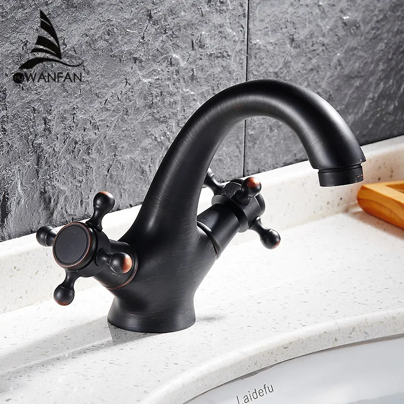 Basin Faucets ORB Dual Handle Brass Plumbing Parts Bathroom Sink Taps