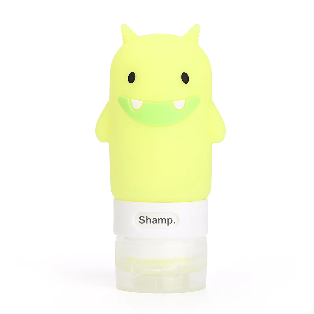 1 шт. портативная многофункциональная бутылка для моделирования мультяшных животных силиконовый контейнер для жидкого макияжа с мультяшным рисунком Прямая поставка - Цвет: Green Monster 60ML