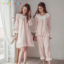 Весеннее корейское модное платье для сна для беременных, одежда для кормящих женщин, Ночная одежда, пижама для кормления грудью, комплект BC1698-1