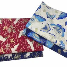 Японский стиль Карп Сакура ткань с бабочками размером 45*45 см DIY скатерти ремесло лоскутное Декор ручной работы хлопок сатин бронзовая краситель-реагент