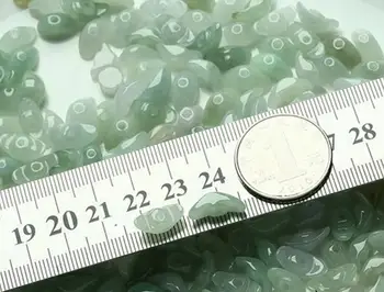 

Natural authentic Burmese jadeite a goods green and white transport Beads Bead Road Road Tong jade Beads DIY Bead Bracelet