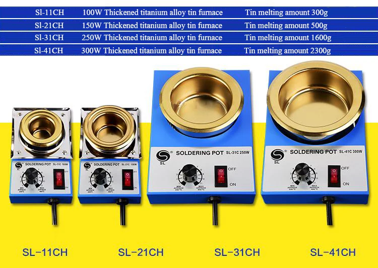 Свинцовая Регулируемая температура плавильной оловянной печи небольшой 100-300 Вт титановый сплав скамья паяльник dip паяльная машина