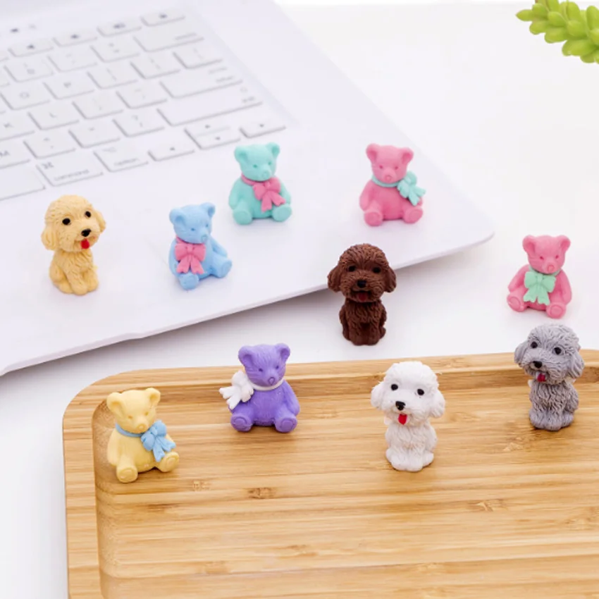 

5pcs/lot New Dogs Rubber Eraser funny students' gift Prize kids's Puzzle Toy office school Stationery supplies